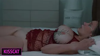 Step Mom Waiting Husband &mdash;  But Shares Bed With Step Son Till Huge Facial After Unexpected Cum Inside