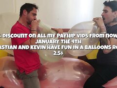 Sebastian And Kevin Have Fun In A Balloons Room