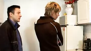 Brutal Spanking In The Kitchen With A Skinny Young Babe