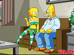 Simpsons Porn Cartoon With Old Young Big Cock Threesome Fuck