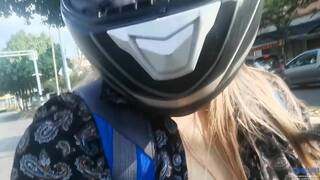 Flashing In The Motorcycle Around The City